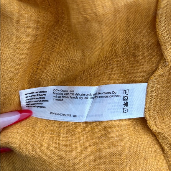 Eileen Fisher Golden Short Sleeve Linen Top - Picture 4 of 4